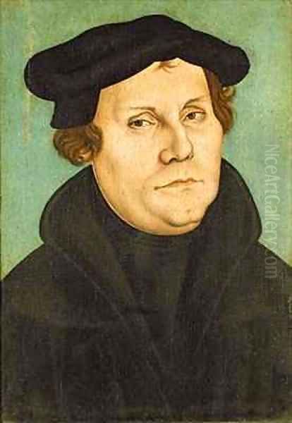 Luther as Professor Oil Painting by Lucas The Elder Cranach