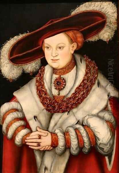 Portrait of Magdalena of Saxony Oil Painting by Lucas The Elder Cranach