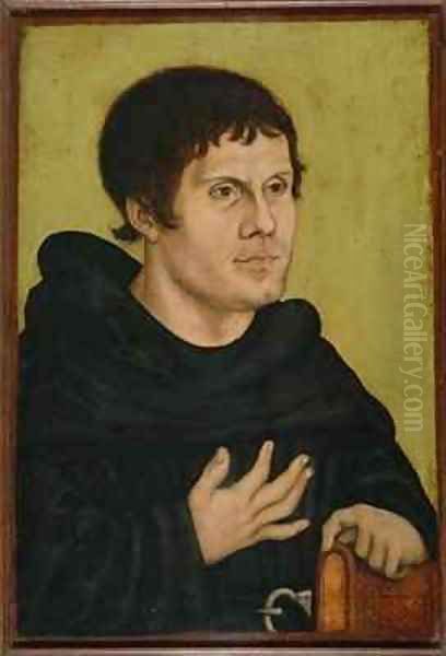 Portrait of Martin Luther as an Augustinian Monk Oil Painting by Lucas The Elder Cranach