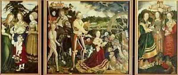 St Catherine Altarpiece Oil Painting by Lucas The Elder Cranach