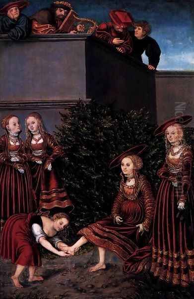 David and Bathsheba Oil Painting by Lucas The Elder Cranach