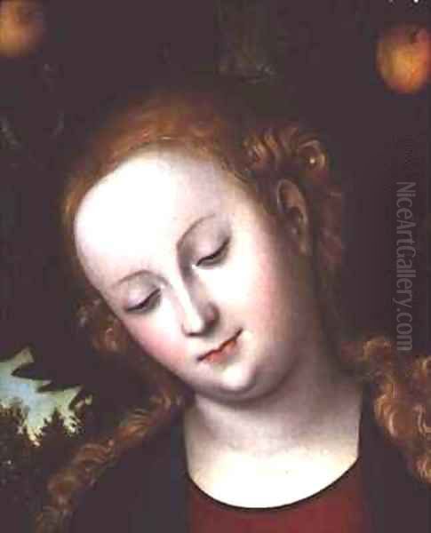 Head of the Virgin Oil Painting by Lucas The Elder Cranach