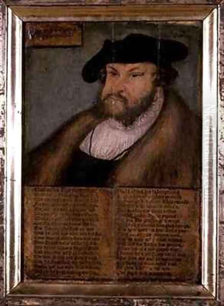 John the Steadfast Elector of Saxony Oil Painting by Lucas The Elder Cranach