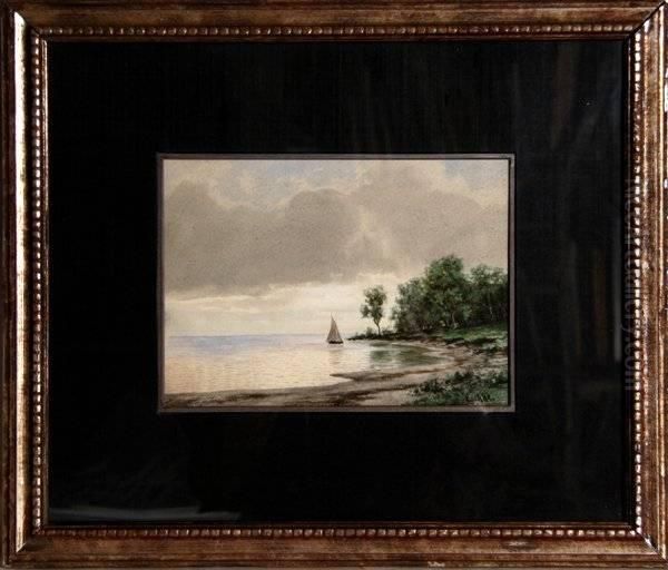 Boat On The Water Oil Painting by Hermann Eschke