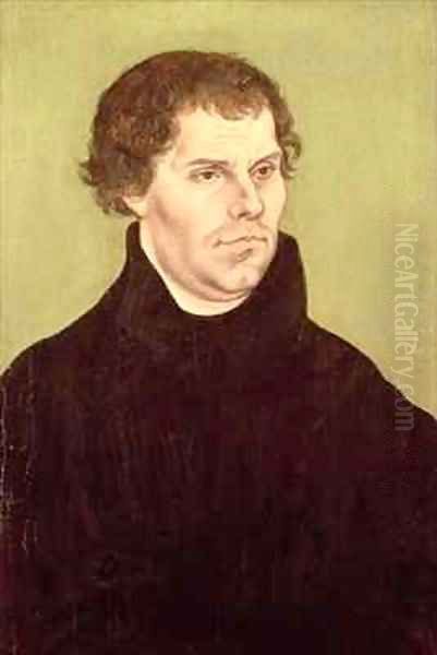 Martin Luther Oil Painting by Lucas The Elder Cranach