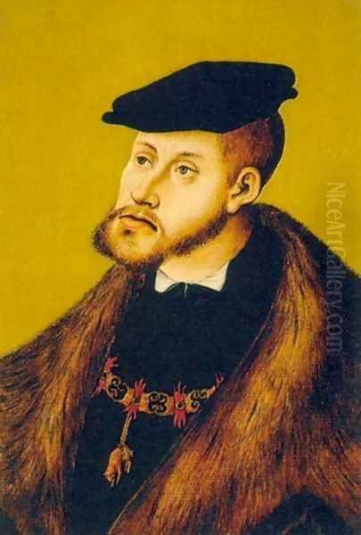 Portrait of Charles V Oil Painting by Lucas The Elder Cranach