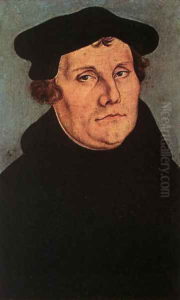 Portraits of Martin Luther and Catherine Bore Oil Painting by Lucas The Elder Cranach