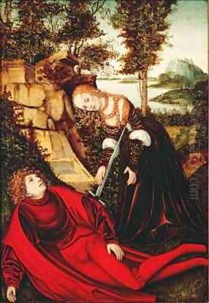 Pyramus and Thisbe Oil Painting by Lucas The Elder Cranach