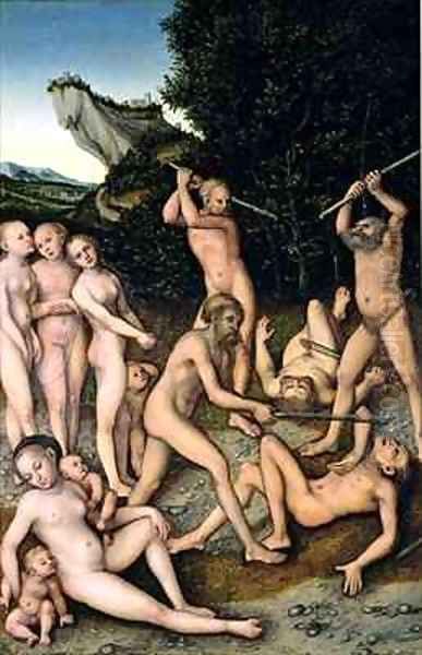 The SIlver Age or The Effects of Jealousy Oil Painting by Lucas The Elder Cranach