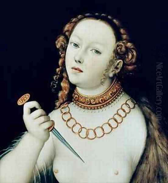 The Suicide of Lucretia Oil Painting by Lucas The Elder Cranach