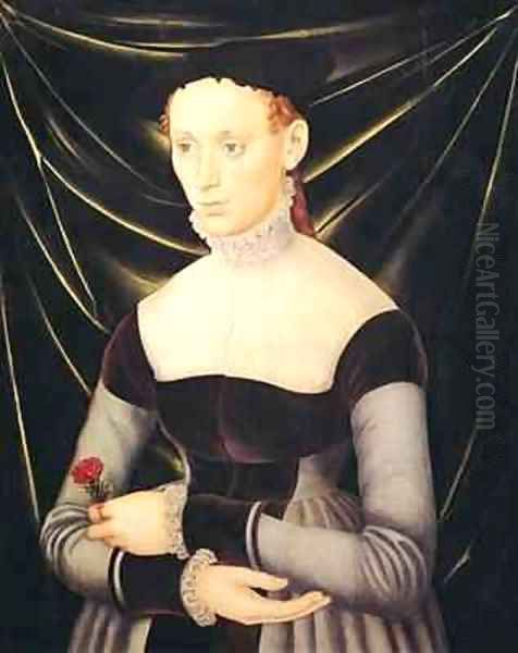 Woman with a Carnation Oil Painting by Lucas The Elder Cranach