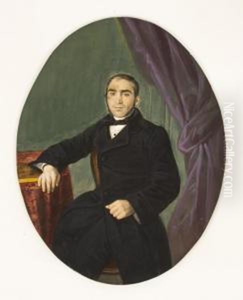 Retrato De Caballero Oil Painting by Antonio Maria Esquivel Y Suarez De Urbina