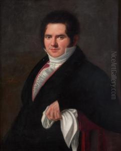 Retrato Masculino Oil Painting by Antonio Maria Esquivel Y Suarez De Urbina