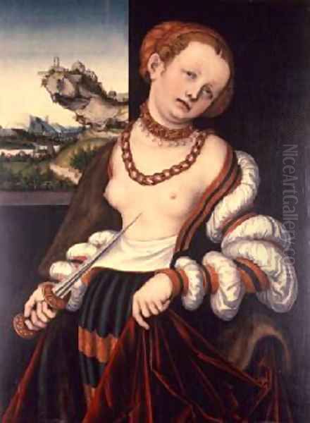 Suicide of Lucretia 1529 Oil Painting by Lucas The Elder Cranach