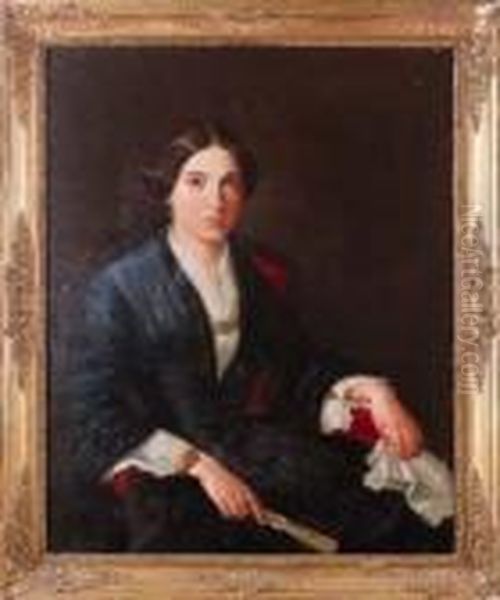 Retrato De Dama Oil Painting by Antonio Maria Esquivel Y Suarez De Urbina