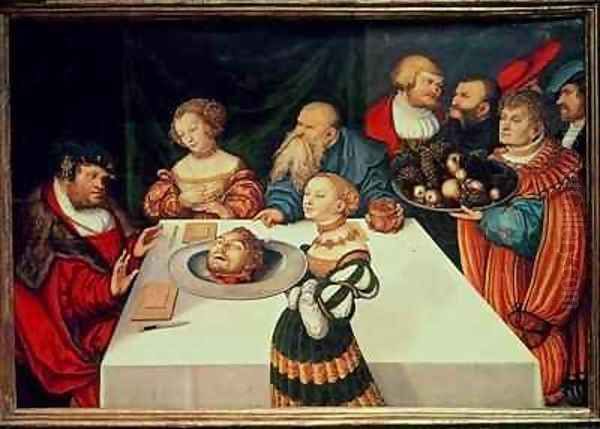 The Feast of Herod Oil Painting by Lucas The Elder Cranach