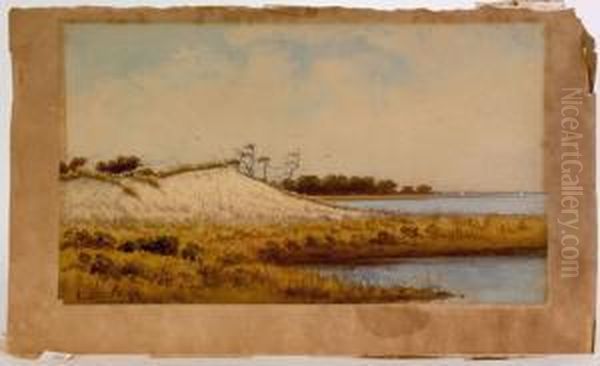 Watercolor Coastal Scene Oil Painting by George Emerick Essig