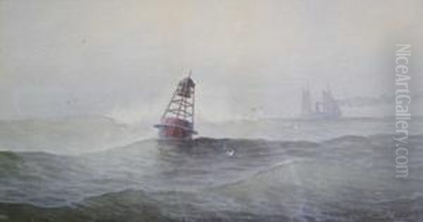 Steamboat With Buoy Oil Painting by George Emerick Essig