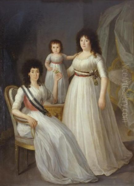 Retrato Familiar De La Duquesa 
De Osuna, Como Dama De La Orden Dedamas Nobles De La Reina Maria Luisa Oil Painting by Augustin Esteve