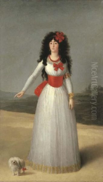 Portrait De La Duchesse D'albe, D'apres Goya Oil Painting by Augustin Esteve