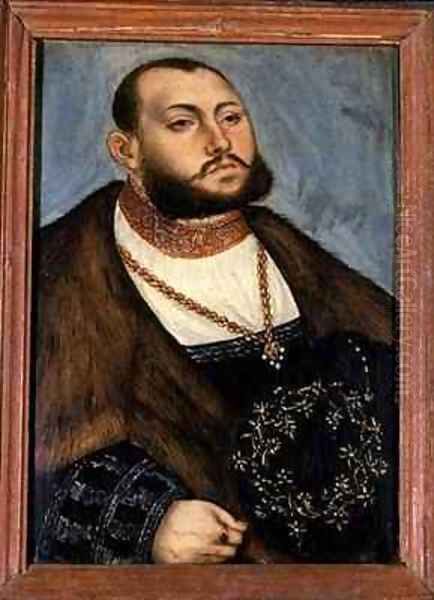 John Frederick the Magnanimous Elector of Saxony Oil Painting by Lucas The Elder Cranach