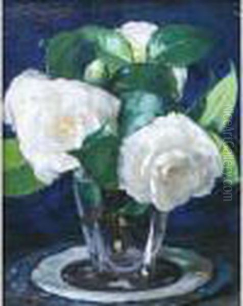 Les Roses De Noel Oil Painting by Denis Etcheverry