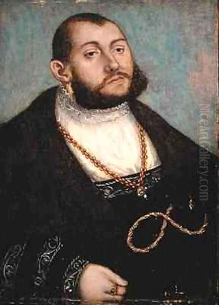 Portrait of Elector Johann Friedrich the Magnanimous of Saxony Oil Painting by Lucas The Elder Cranach