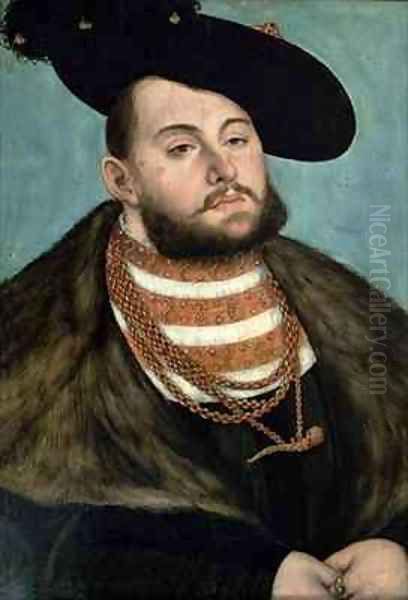 Portrait of John Frederick the Magnanimous Elector of Ernestine of Saxony Oil Painting by Lucas The Elder Cranach