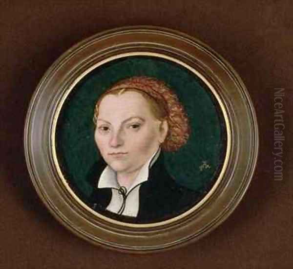 Portrait of Katharina von Bora Wife of Martin Luther Oil Painting by Lucas The Elder Cranach