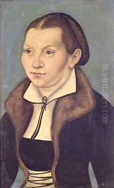 Portrait of Katherine von Bora 1499-1552 Oil Painting by Lucas The Elder Cranach