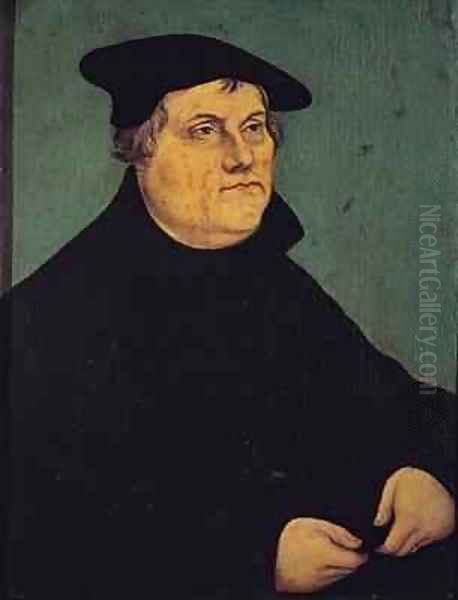 Portrait of Martin Luther 1483-1546 Oil Painting by Lucas The Elder Cranach