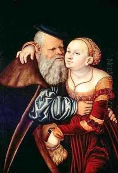 The Old Lover Oil Painting by Lucas The Elder Cranach