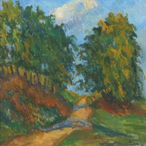 Autumn Landscape With Gravel Road by Prince Eugen Of Sweden