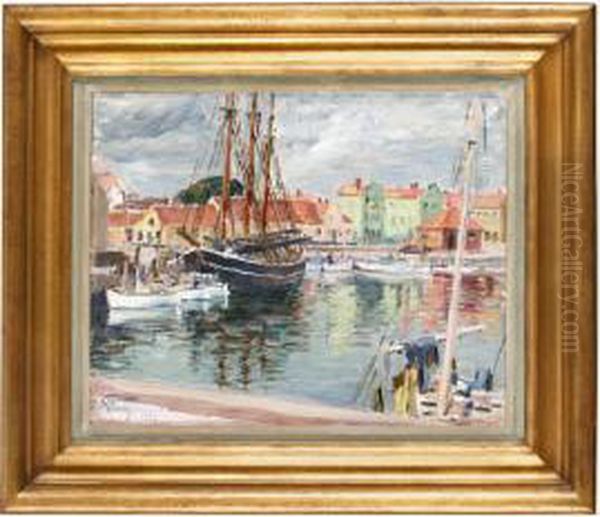 Fran Simrishamns Hamn Oil Painting by Prince Eugen Of Sweden