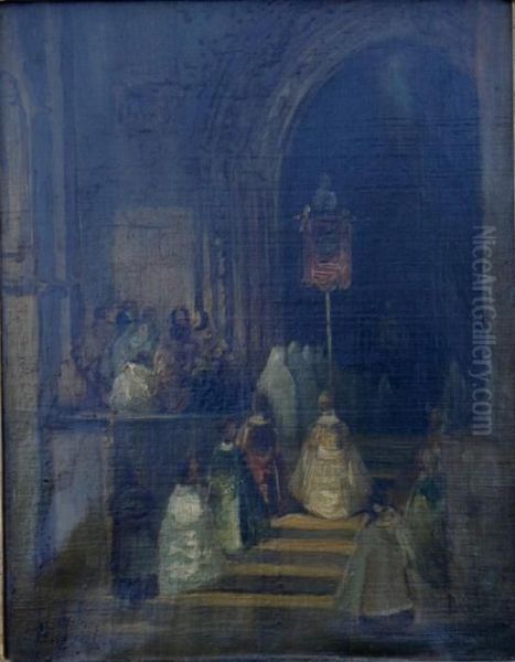 The Procession Oil Painting by Eugene Isabey