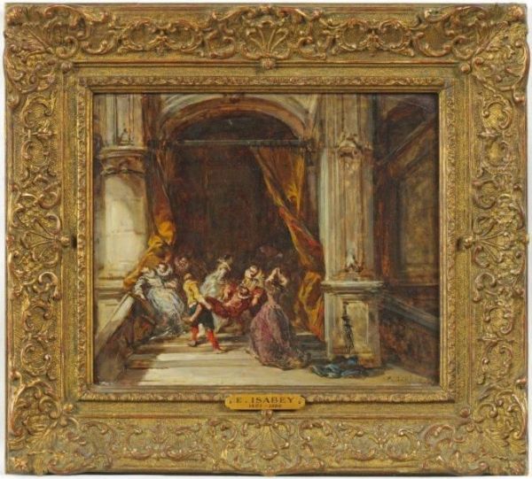 Assassinat Du Duc De Guise Oil Painting by Eugene Isabey