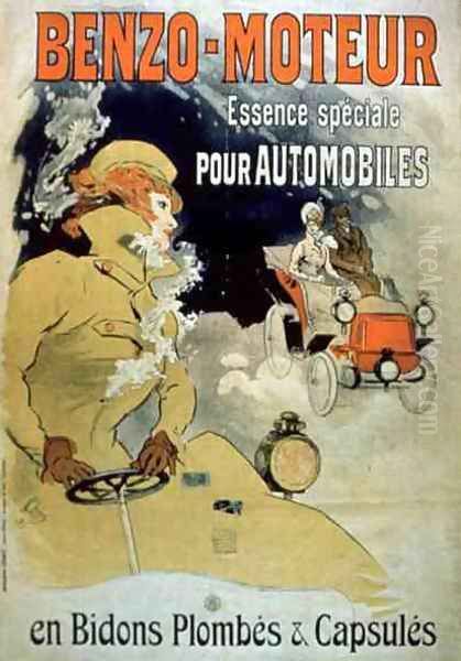 Poster advertising 'Benzo-Moteur' Motor Oil Especially for Automobiles, 1901 Oil Painting by Jules Cheret