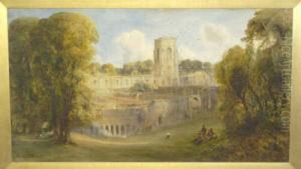 Fountains Abbey Oil Painting by Bernard Walter Evans