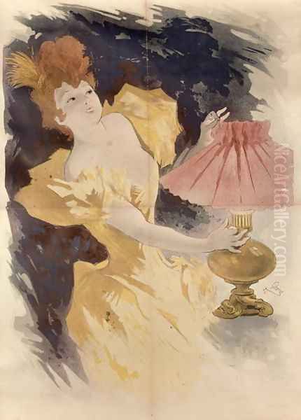 Saxoleine (Advertisement for lamp oil), France 1890's Oil Painting by Jules Cheret