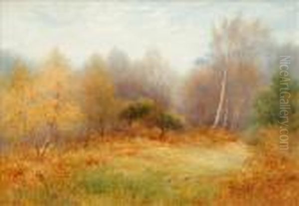 Rabbits In A Forest Clearing Oil Painting by Frederick Henry Evans