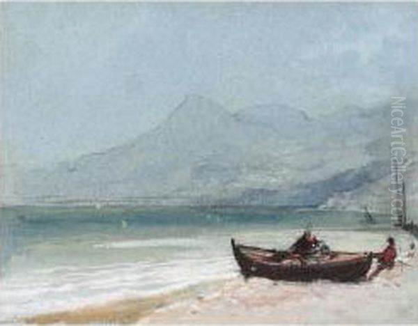 Bay Of Naples Oil Painting by William of Eton Evans