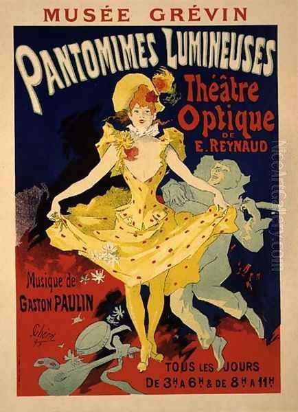 Reproduction of a Poster Advertising 'Pantomimes Lumineuses' at the Musee Grevin, 1892 Oil Painting by Jules Cheret