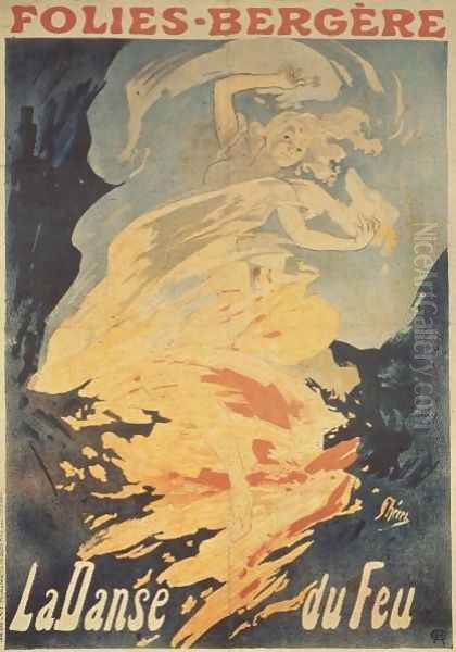 Folies Bergeres: la Danse du Feu, France 1897 Oil Painting by Jules Cheret