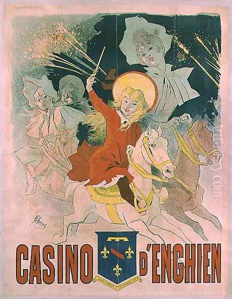 Poster advertising the Casino d'Enghien, 1898 Oil Painting by Jules Cheret