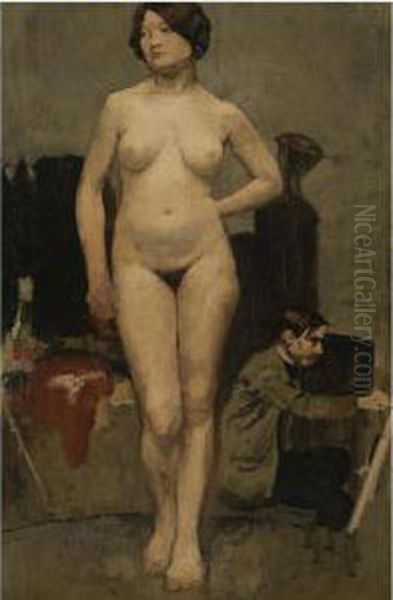 Femme Nue, Etude D'atelier Oil Painting by Henri-Jacques Evenepoel