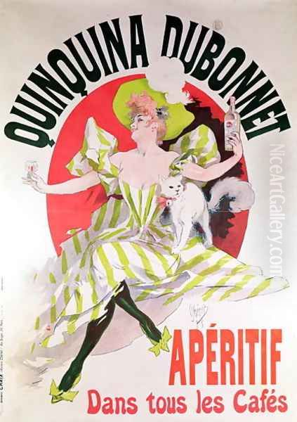 Poster advertising 'Quinquina Dubonnet' aperitif, 1895 Oil Painting by Jules Cheret