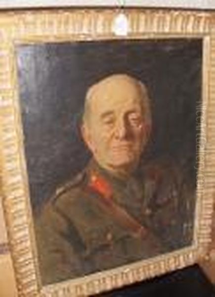 Portrait Of A Man In Army Uniform, 1916 Oil Painting by Reginald Grenville Eves