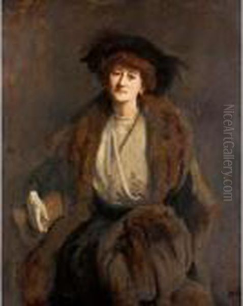 Portrait Of A Lady Oil Painting by Reginald Grenville Eves