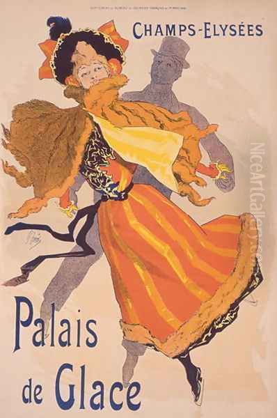 Poster advertising the Palais de Glace, Champs Elysees Oil Painting by Jules Cheret