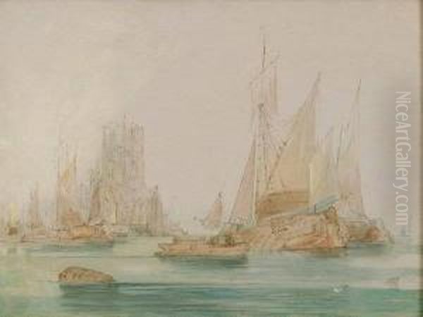 View Of Rotterdam Oil Painting by John H. Wilson